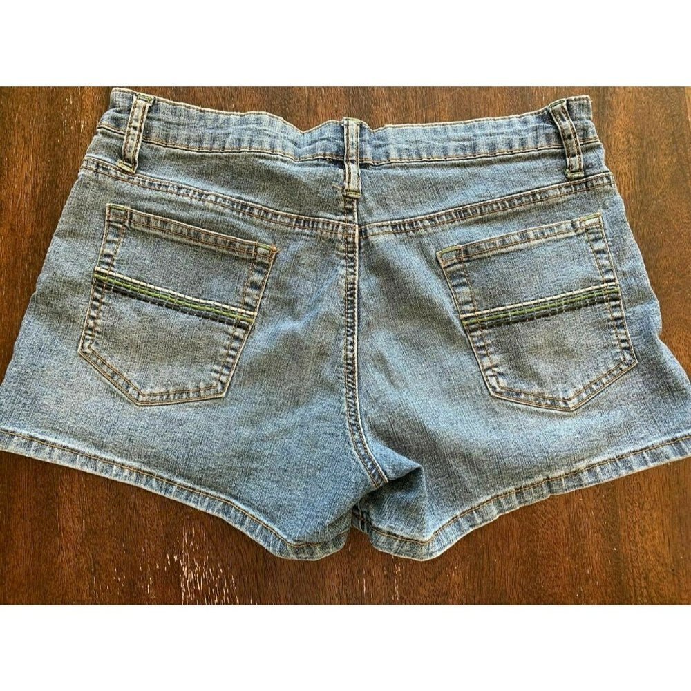 One Tuff Babe Stretch Booty Jean Shorts Embroidered Detail on Pocket